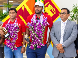 Javelin Champion Rumesh Tharanga Returns to Sri Lanka After Historic World Ultimate Victory